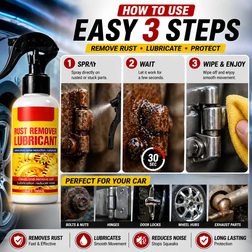 Rust Remover  Spray for Car & Bike (Pack of 2)| Multi-Purpose Rust Cleaner Spray for Metal Surfaces Instant Rust-Off & Protect Formula